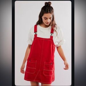 Free People We The Free Overall Smock Mini Top Red